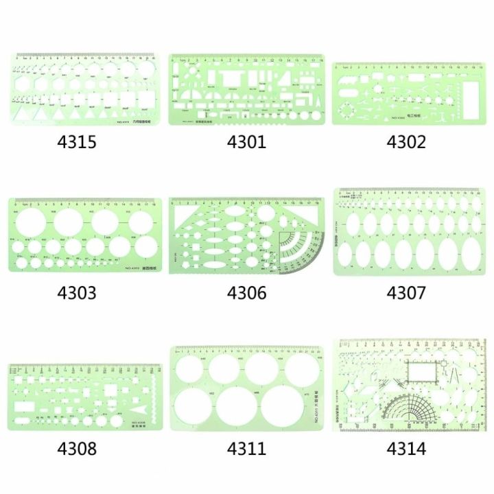 Plastic Office Supplies Measuring Tool Oval Multi Shaped Circles Drawing Ruler Curve Ruler Geometric Ruler Template Ruler