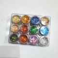 Pack of 12 Chunky Glitters for Eyes and Nails / PREMIUM GLITTERS FOR EYE MAKEUP JEL GLITTER WET GLITTER  EYE SHADOW GLITTER. 