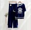 Queen Printed SUMMER COLLECTION TURKISH CO-ORD SET T-Shirt & Trouser For Women. 