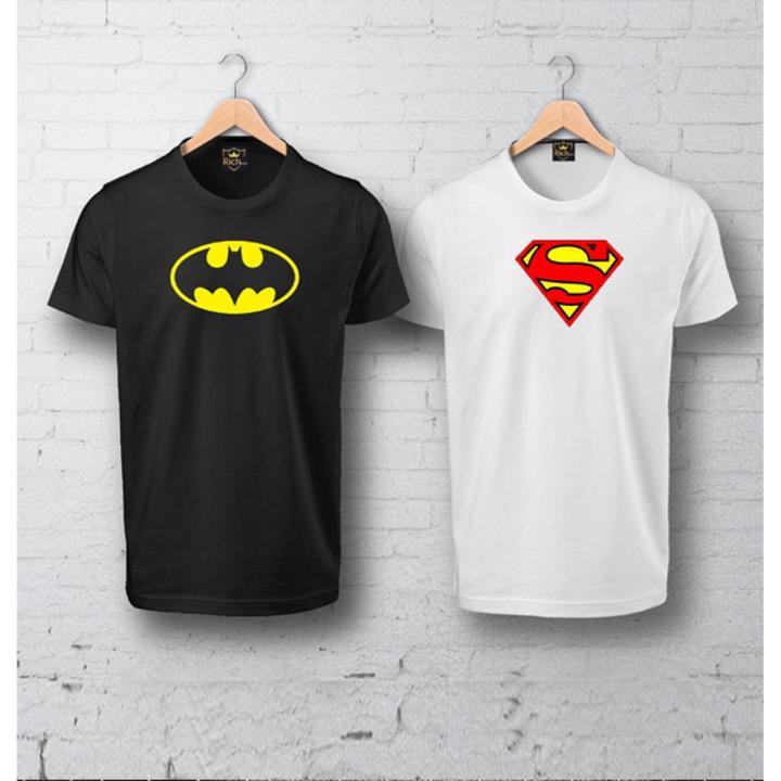 RichMan Brand Pack of 2 premium printed T-shirt batman and Superman