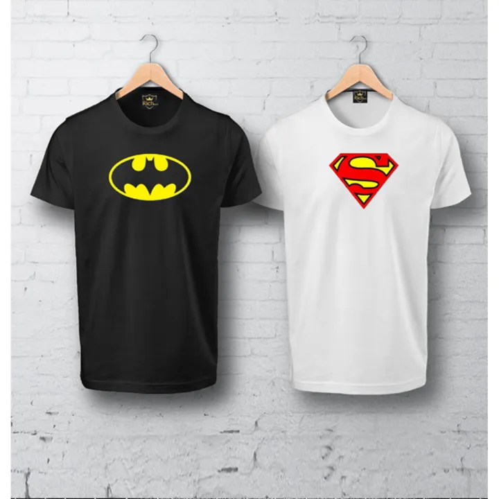 RichMan Brand Pack of 2 premium printed T-shirt batman and Superman