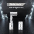 Grease Nozzle Adapter Grease Gun- Accessory 90 Degree Grease Coupler Adapter with Sleeve 3 Jaw Angle Grease Tool. 