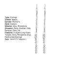 Earrings Tarnish-resistant Elegant Alloy Women Elegant Cocktail Rhinestone Earrings for Party. 