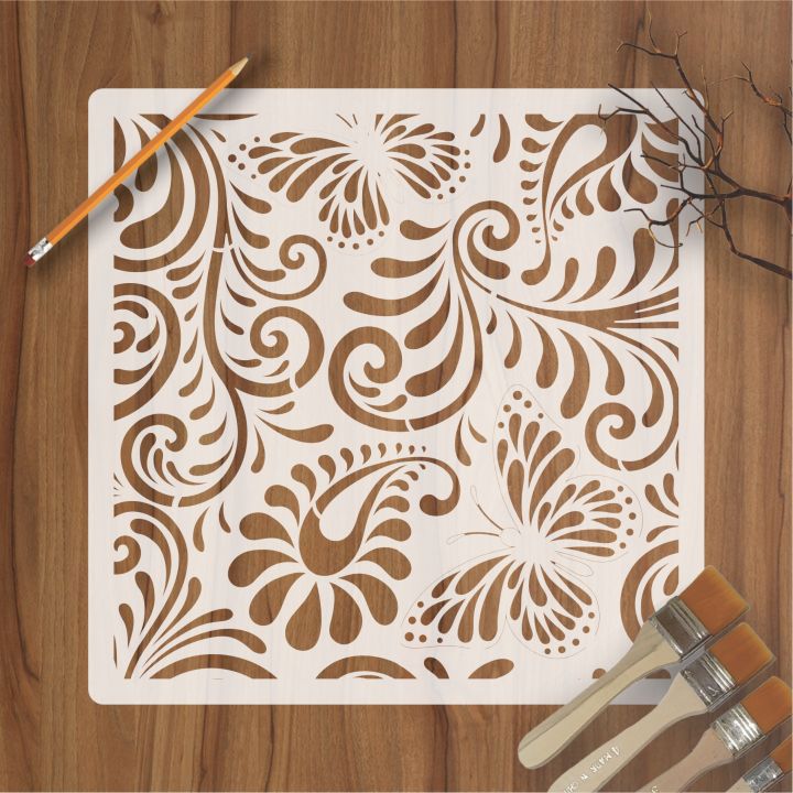 Foral 3d seamless Reusable Stencil For wall Painting Art DIY Home Decor, Album Crafts and Canvas