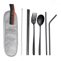 Travelers Fork Spoon Chopsticks  Straw Set cutlery set. 