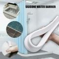 Flexible Bathroom Water Stopper Flood Barrier Rubber Dam Silicon Water Blocker Dry and Wet Separation Home Improve 50CM. 