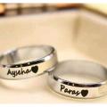 CUSTOMIZED SINGLE NAME RING WITH GIFT BOX PACKING THREE COLORS AVAILABLE GOLDEN,SILVER,BLACK (PERFECT GIFT TO SEND YOUR WIFE , HUSBAND , FIANCE OR ANY ONE). 