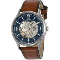 Fossil Forrester Brown Leather Strap Blue Dial Automatic Watch for Gents - ME3179. 