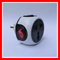 2 Pcs 2 Pin-Plug to Multi Socket Travel Plug Adapter. 