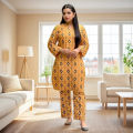 Noor Fatima’s Premium 3D Block Print Linen 2-Piece Suit for Women and Girls. 