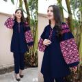 Stylish Embroidered Kurti for Women with Trouser (Two Piece Suit) Casual Dresses for Women. 