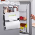 Tissue Dispenser, Paper Towel Holder Organizer (Magnetic Stick Behind) to Mount, Hang or Stick on Refrigerator & Microwave Side. 