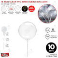 18 Inch Large Size PVC Bobo Balloons Pack of 1, 5 & 10 Pcs, Transparent Bubble Balloon Party Ballons Clean Bobo Baloons & Sticks For Birthday Party Weddings Anniversary Bridal Shower Baby Shower Celebrations Farewell Party Decor. 