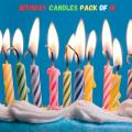 Small Multicolored Birthday Cake Candles- Pack of 10-Happy Birthday Candles. 