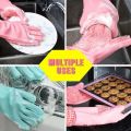 Magic Reusable Silicone Gloves with Wash Scrubber, Heat Resistant, for Cleaning, Household, Dish Washing, Washing the Car. 
