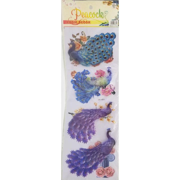 PEACOCK STICKERS PACK OF 4 STICKERS