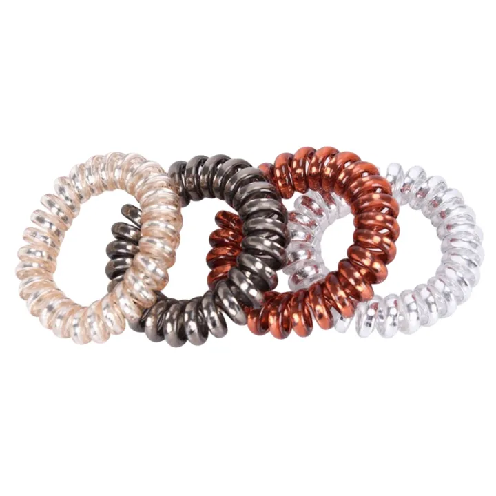 Rubber Telephone Wire Hair Ties Spiral Slinky Hair Head Elastic Multicolor Bands