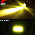 Universal H4 Double Color Bulb, Super Bright Cree Led Chip Projector Lens Bulb H4 Fitting Laser Beam Spot Light Fog Light In Head Light Plug n Play ( Use On Battery ) 6000k High Beam 3000k lo Beam Universal Fitment Honda, Yamaha, Suzuki  - Motex Auto Line. 
