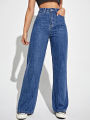 Women Blue High Waist Slant Pocket High Waist Jeans for Girls | EXPORT QUALITY | Factory Outlet. 