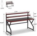 Computer Desk with Monitor Stand, 48 Inch Large Modern Office Desk Gaming Table Studying Writing Desk Workstation with Hutch for Office & Home Office, Black. 