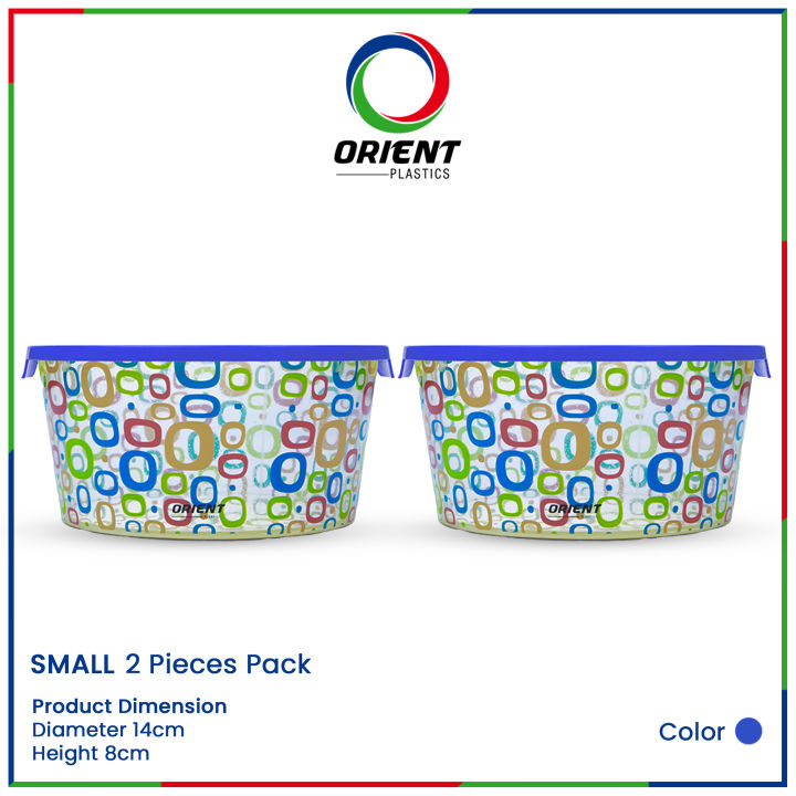 Orient Plastic Smart Containers | Small Size | 2-Piece Set | Durable, Airtight, and Space-Saving Storage Solution for Kitchen and Home