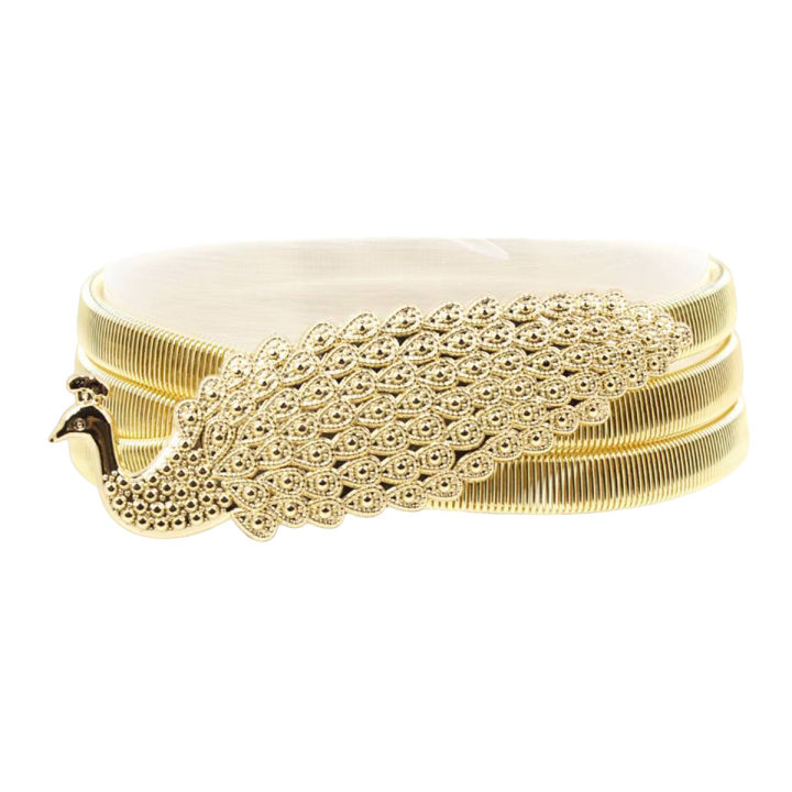 Peacock%20Shape%20Wedding%20Elastic%20Strap%20Decorative%20Bridal%20Belt,%20Stretchy%20Skinny%20Metal%20Strap%20-%20Image%202