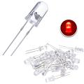 Pack of 50pcs - LED Light Emitting Diode 5mm- White Green Yellow Blue Red Orange LED Bulbs. 