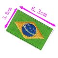 Brazil country flag embroidery patch 6.3cm wide high quality iron on sew on backing/decoration/earth/greensward/Football. 