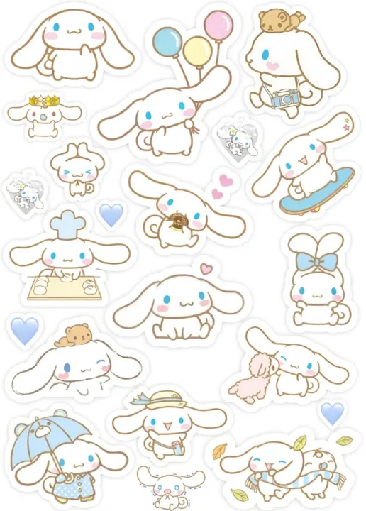 Cinnamoroll Kawaii Sticker Sheet – (Uncut A6 Size | 15x10cm) | PVC ...