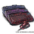 Rainbow UThink Molten Version V100 Backlit illuminated Multimedia Ergonomic Gaming Keyboard Optical Mouse Set New UThink Molten Version V100 Backlit illuminated Multimedia Ergonomic Gaming Keyboard  Optical Gaming Mouse  Internet Cafe Keyboard Mouse. 