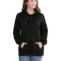 Black Zipper Hoodie with Kangaroo Pocket and Drawstring, 100% Cotton, Casual Pullover, Trendy Smart Fit for Women and Girls, Winter Wear, Export Quality. 