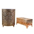 Flowers Borders Design Decor Fancy Dustbin And Tissue Box Holder Set. 