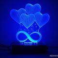 Customised heart shaped illusion lamp. 