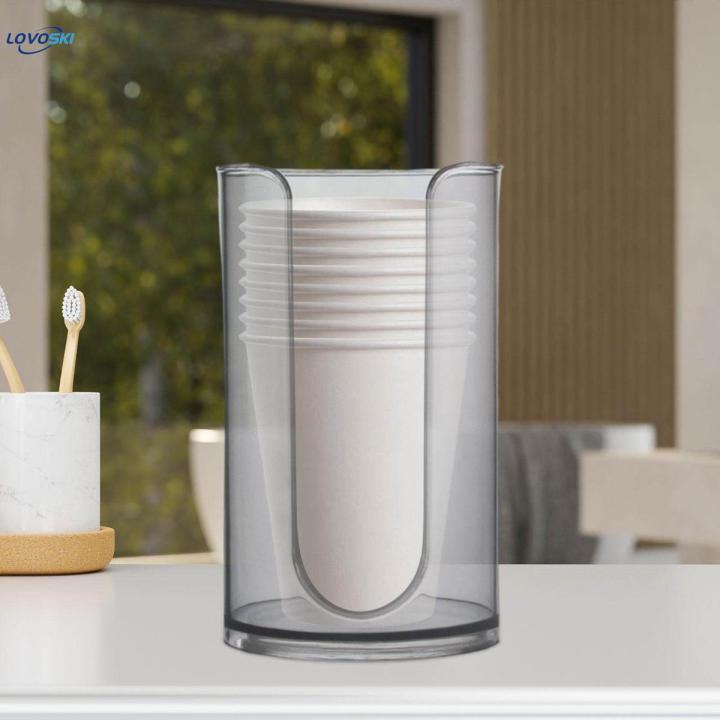 Bathroom Cup Dispenser, Swab Ball Pad Holder, Multifunctional, Reusable, Bathroom Storage Organizer, Storage Rack for Desktop Counter