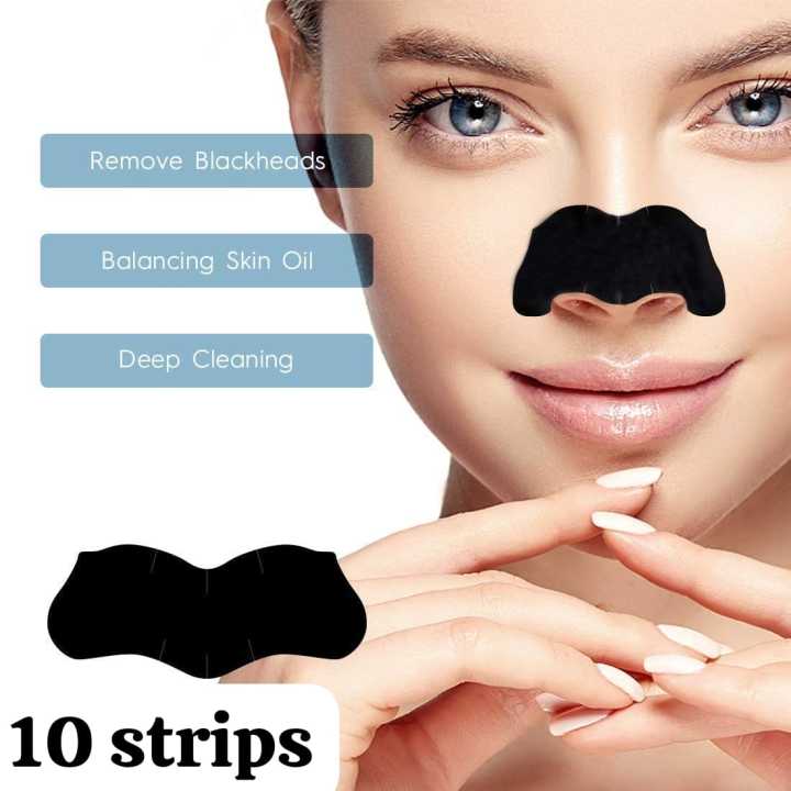 Emelie Deep Cleansing Nose Pore Strips With Charcoal (10 Strips).