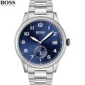Hugo Boss Silver Stainless Steel Bracelet Blue Dial Analog Watch for Men- 1513707. 