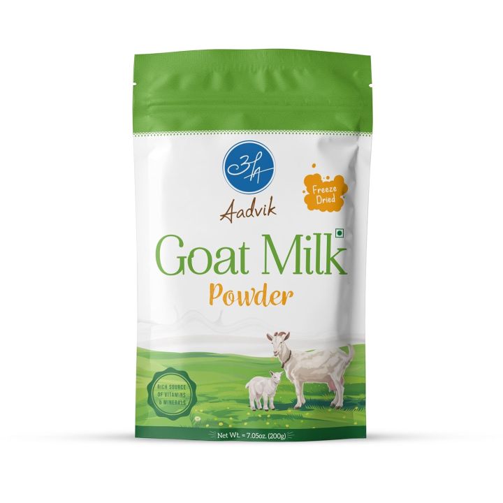 Aadvik Goat Milk Powder | 350g Naturally Fed Goats Easier to Digest Improves Platelets Beneficial for Children Freeze Dried 100% Pure & Natural