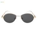 3X Vintage Small Oval Frame Women's Sunglasses Gold Frame Gray Lens. 