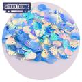 Green forest Seashell Sequins Multicolor Loose Paillette Glitter Sea Shell Flakes. 