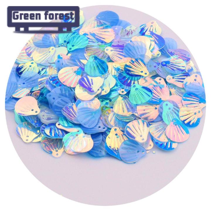 Green forest Seashell Sequins Multicolor Loose Paillette Glitter Sea Shell Flakes