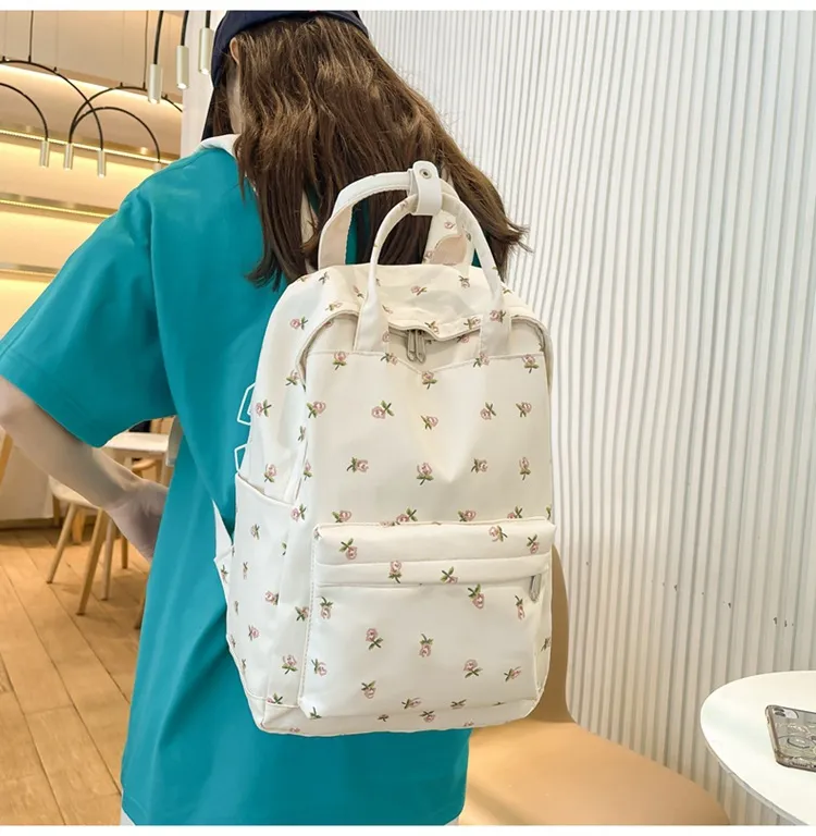 Mori Style Girl Backpack Cute Fresh Small Floral School Handbag