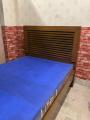 walnut single bed, single bed, wood single bed. 