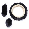 3PCS Fluffy Steering Wheel Cover Set Car Steering Wheel Cover For Toyota Pink Car Accessories For Girls Wheel Cover 15 Inch Warm(black). 