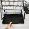 Matte Black S Shape Double Decker Dishrack Plate Dish Spoon Fork Bowl Cup Drainer Rack Kitchen Organizer With Glass & Cutlery Holder. 