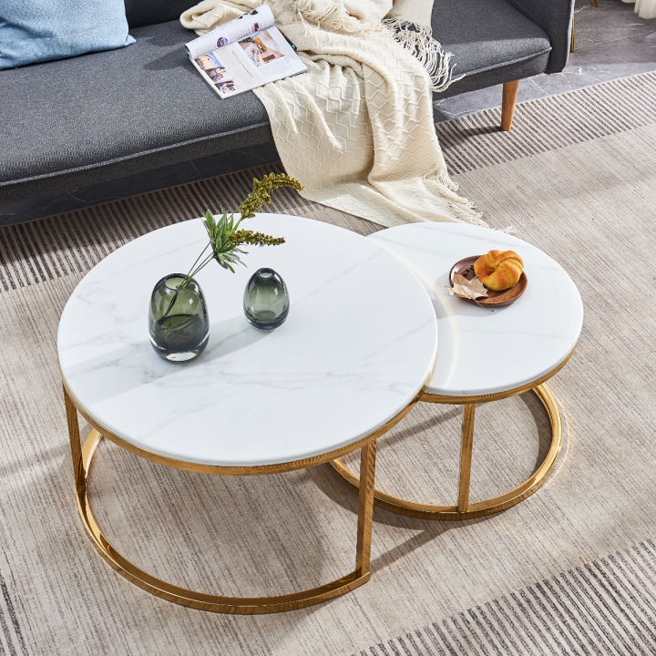 IMPORTED Corner / Coffee / Side Table SET Stainless Steel Electroplated Gold X-33