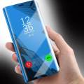 For Huawei P9 Mirror Plating Hard PC -PU Leather Translucent Standing View Case Cover. 