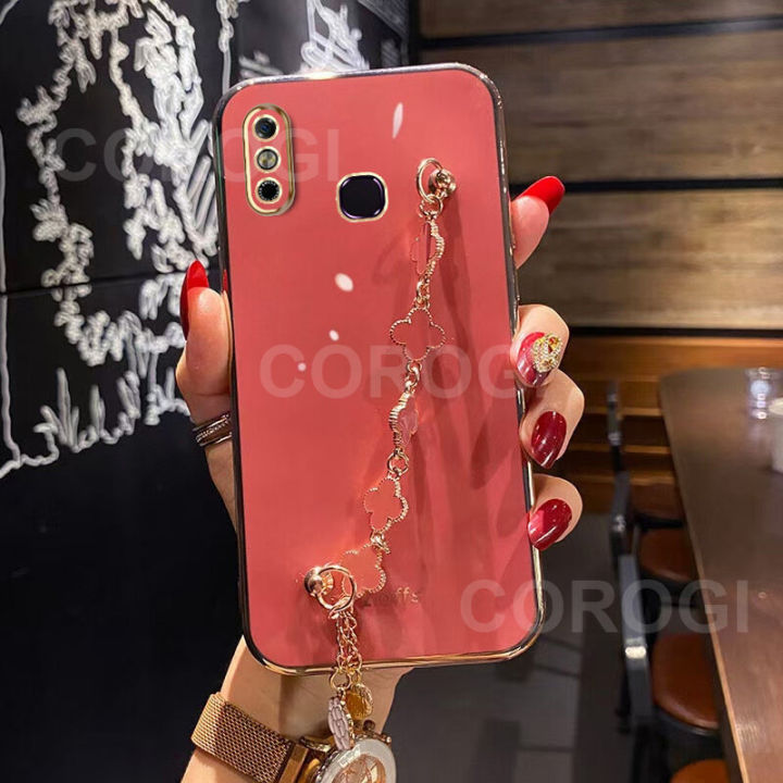 For%20Infinix%20Smart%204%20Back%20Cover%20with%20Lucky%20Clover%20Wristband%20Chain%20Fashion%20Bracelet%20Shiny%20Plating%20Square%20Edge%20Bumper%20Phone%20Case%20Soft%20Silicone%20Bumper%20Protective%20Cover%20-%20Image%203