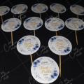 CUSTOMIZED Baat Pakki/Date Fixed Mithai Cupcake Toppers Pack of 10/20, Perfect for Engagement & Wedding Party Celebration ,Baat Pakki & Wedding Party Celebration Toppers. 