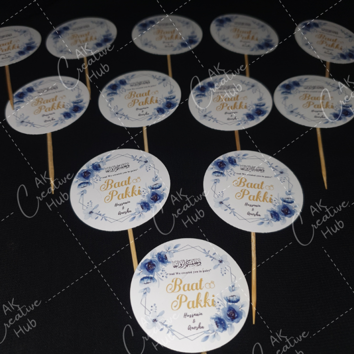 CUSTOMIZED%20Baat%20Pakki/Date%20Fixed%20Mithai%20Cupcake%20Toppers%20Pack%20of%2010/20,%20Perfect%20for%20Engagement%20&%20Wedding%20Party%20Celebration%20,Baat%20Pakki%20&%20Wedding%20Party%20Celebration%20Toppers%20-%20Image%204
