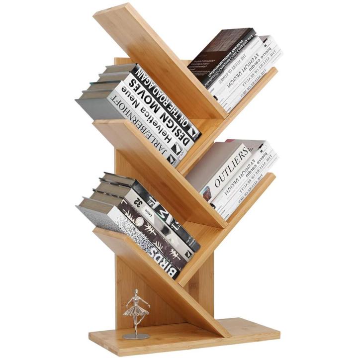 Tree Bookshelf Book Storage Organizer Free Standing Book Holder Storage Rack for Home Office Living Room In Ready To Assemble Form